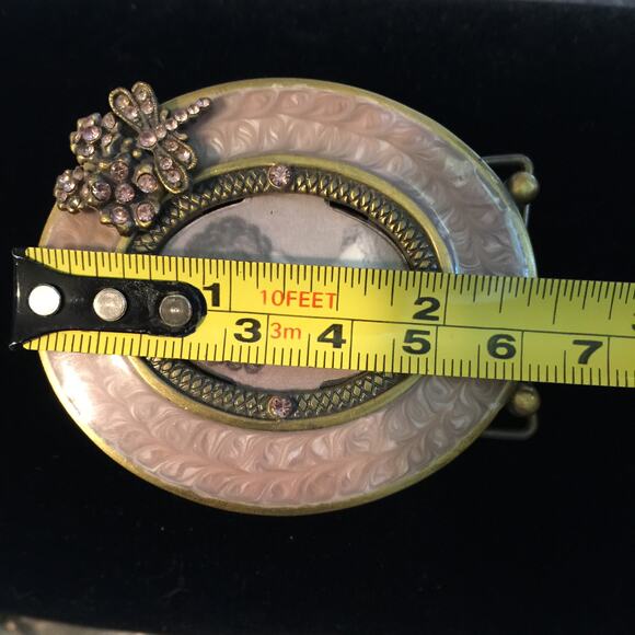 TWO'S COMPANY Ornate Oval Amethyst Rhinestone Easel  PICTURE FRAME - Picture 4 of 5